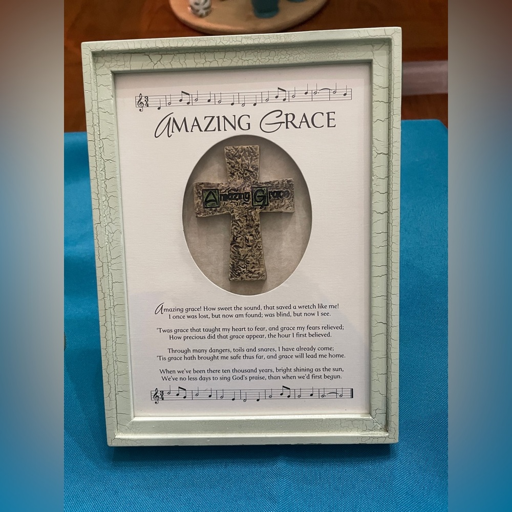 Amazing Grace Framed Wall Art - White